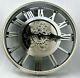 Large Skeleton Wall Clock Antique Shabby Chic Round Light Gold Silver Mirror