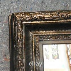 Large Solid Wood 22x25 Rectangle Beveled Framed Wall Mirror
