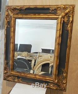 Large Solid Wood 23x27 Rectangle Beveled Framed Wall Mirror