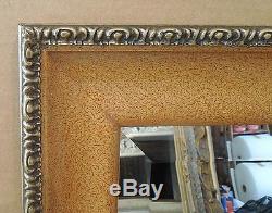 Large Solid Wood 24x30 Rectangle Beveled Framed Wall Mirror