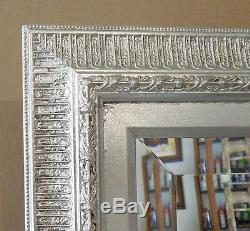 Large Solid Wood 24x37 Rectangle Beveled Framed Wall Mirror