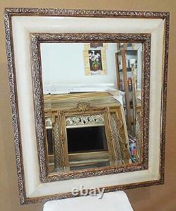 Large Solid Wood 25x29 Rectangle Beveled Custom Framed Wall Mirror