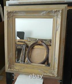 Large Solid Wood 26x30 Rectangle Beveled Custom Framed Wall Mirror