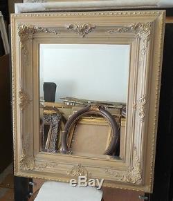 Large Solid Wood 26x30 Rectangle Beveled Framed Wall Mirror
