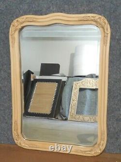 Large Solid Wood 26x36 Arched Beveled Framed Wall Mirror