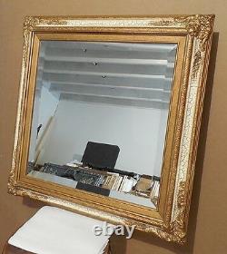 Large Solid Wood 27x27 Rectangle Beveled Framed Wall Mirror