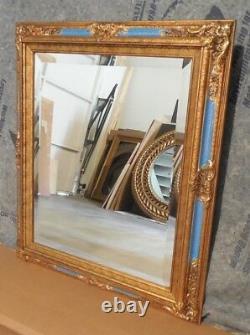 Large Solid Wood 27x31 Rectangle Beveled Framed Wall Mirror