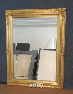 Large Solid Wood 27x35 Rectangle Beveled Custom Framed Wall Mirror