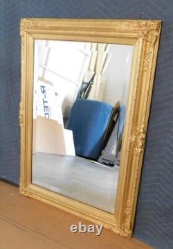 Large Solid Wood 27x35 Rectangle Beveled Custom Framed Wall Mirror