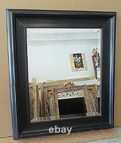 Large Solid Wood 29x33 Rectangle Beveled Custom Framed Wall Mirror