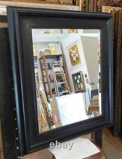 Large Solid Wood 29x33 Rectangle Beveled Custom Framed Wall Mirror