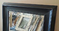 Large Solid Wood 29x33 Rectangle Beveled Custom Framed Wall Mirror