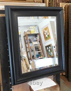 Large Solid Wood 29x33 Rectangle Beveled Custom Framed Wall Mirror