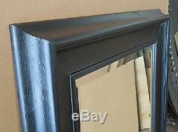 Large Solid Wood 29x33 Rectangle Beveled Framed Wall Mirror