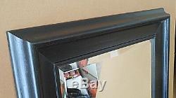 Large Solid Wood 29x33 Rectangle Beveled Framed Wall Mirror