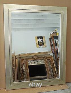 Large Solid Wood 29x37 Rectangle Beveled Custom Framed Wall Mirror