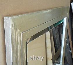 Large Solid Wood 29x37 Rectangle Beveled Custom Framed Wall Mirror