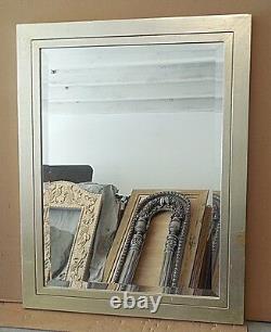 Large Solid Wood 29x37 Rectangle Beveled Custom Framed Wall Mirror