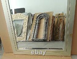 Large Solid Wood 29x37 Rectangle Beveled Framed Wall Mirror