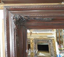 Large Solid Wood 30x34 Rectangle Beveled Framed Wall Mirror