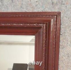 Large Solid Wood 31x43 Rectangle Beveled Framed Wall Mirror