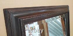 Large Solid Wood 32x44 Rectangle Beveled Framed Wall Mirror