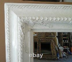 Large Solid Wood 33x37 Rectangle Beveled Framed Wall Mirror