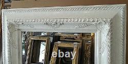 Large Solid Wood 33x37 Rectangle Beveled Framed Wall Mirror