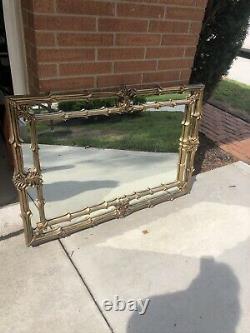 Large Solid Wood 34 X 50 Rectangle Beveled Framed Wall Mirror