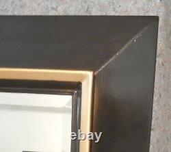 Large Solid Wood 35x47 Rectangle Beveled Framed Wall Mirror