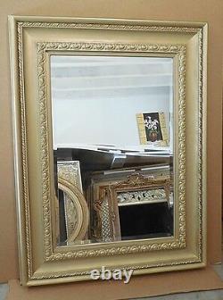 Large Solid Wood 38x50 Rectangle Beveled Custom Framed Wall Mirror