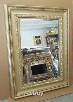 Large Solid Wood 38x50 Rectangle Beveled Custom Framed Wall Mirror