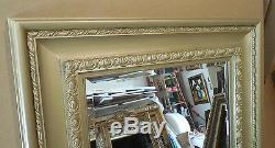 Large Solid Wood 38x50 Rectangle Beveled Framed Wall Mirror