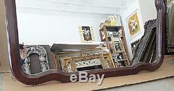 Large Solid Wood 40x51 Arched/Rectangle Beveled Framed Wall Mirror