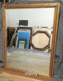 Large Solid Wood 42x54 Rectangle Beveled Framed Wall Mirror