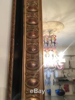 Large Solid Wood Egg & Dart Empire Napoleonic Beveled Framed Wall Mirror