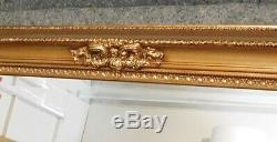 Large Solid Wood Gold 53x55 Rectangle Beveled Framed Wall Mirror