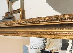 Large Solid Wood Gold 59x71 Rectangle Beveled Framed Wall Mirror