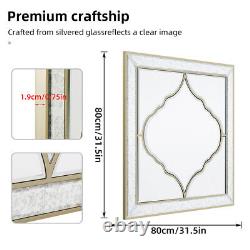 Large Square Wall Mirror Silver Bedroom Bathroom Living Room Decorative Mirror