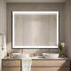 Large Square Wall Mount Smart LED Bathroom Mirror Anti Fog Backlit Vanity Mirror