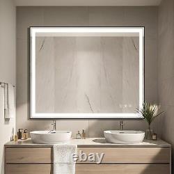 Large Square Wall Mount Smart LED Bathroom Mirror Anti Fog Backlit Vanity Mirror