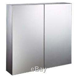 Large Stainless Steel Wall Mounted Bathroom Mirror Storage Cabinet Double Doors
