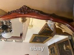 Large Stunning Antique Crested Wall Mirror 37.5 Wide x 35.0 Tall