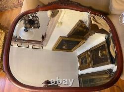Large Stunning Antique Crested Wall Mirror 37.5 Wide x 35.0 Tall