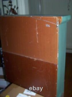 Large VTG Wood Medicine Cabinet Beveled Mirror Rustic Wall Painted Green