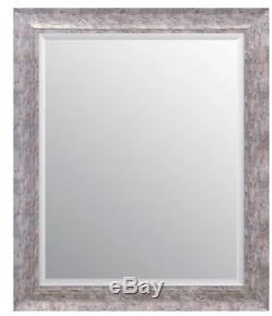 Large Vanity Wall Mirror Bathroom Distressed Gray Rustic Farmhouse Shabby Chic