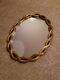 Large Vintage 38 x 28 Oval Gilt Gold Wood Hollywood Regency American Wall Mirror