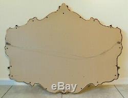 Large Vintage 41 Ornate Gold Scalloped Syroco or Plastic Hanging Wall Mirror