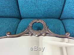 Large Vintage Art Deco Style Oval Metal Framed Bevelled Edged Wall Mirror