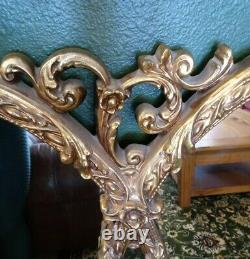 Large Vintage Bassett Tri-Oval Wall Mirror Hollywood Regency, Triple Gold Ornate